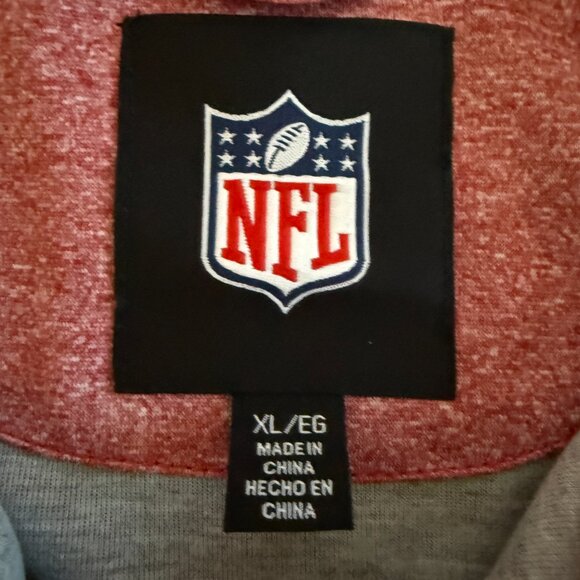 NFL Men's XL Kansas City Chiefs Full Zip Long Sleeve Light Red Heathered Jacket - Picture 4 of 4